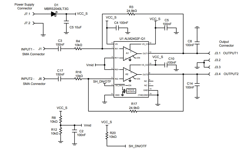 Schematic - Texas Instruments ALM2402FQ1EVM Evaluation Module